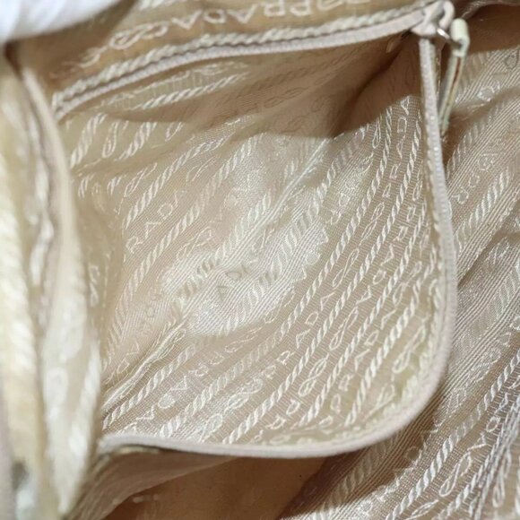 PRADA Shoulder Bag Nylon Beige Silver Auth - Picture 10 of 16
